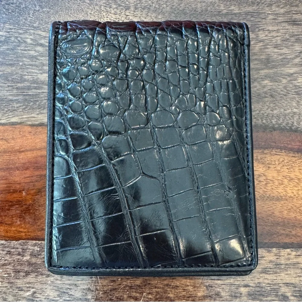 Bi-Fold Authentic Crocodile Leather Wallet 1D